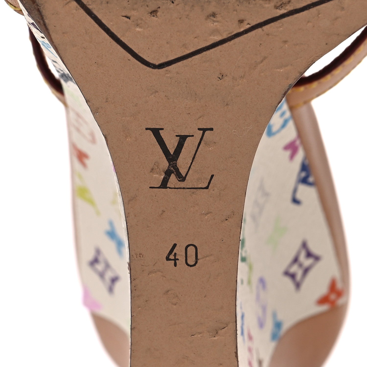 Louis Vuitton Monogram Multicolor Bow Wedge Sandals 40 White