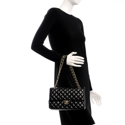 Chanel Lambskin Quilted Medium Double Flap Black 2 of 8