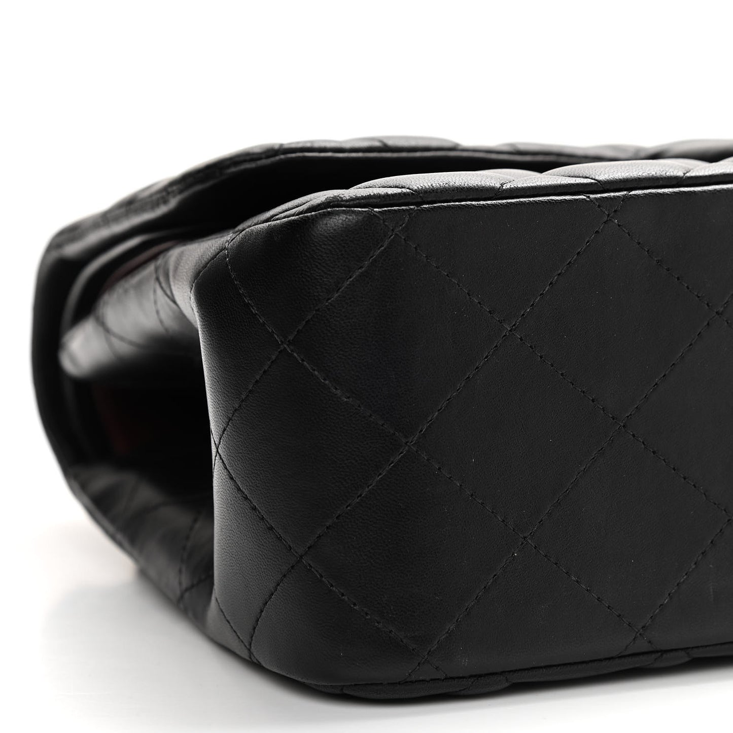 Lambskin Quilted Jumbo Double Flap Black