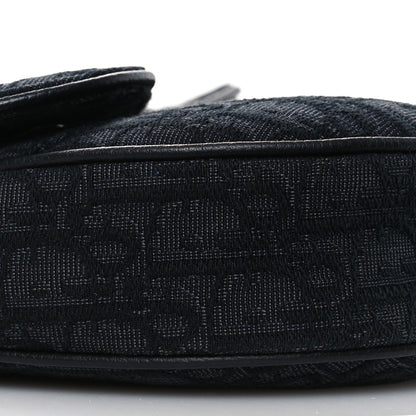 Christian Dior Oblique Mens Saddle Bag Black Blue 9 of 13