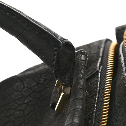 Lanvin Crocodile Stamped Calfskin Trilogy Bowling Bag Black 10 of 12