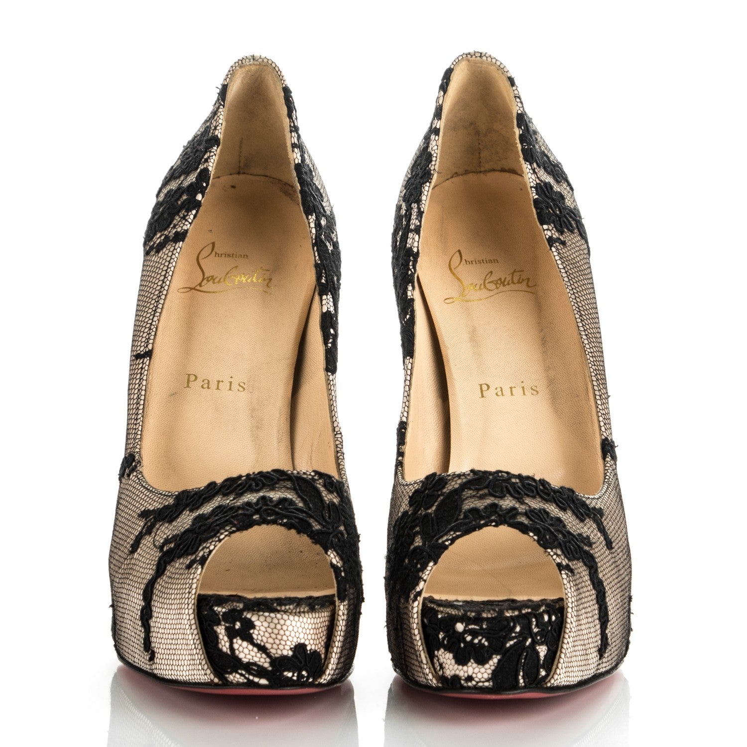 Christian Louboutin Satin Lace Hyper Prive 120 Pumps 39.5 Black 2 of 7
