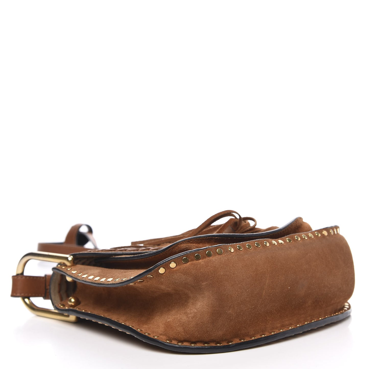 Suede Calfskin Braided Mini Hudson Shoulder Bag Caramel