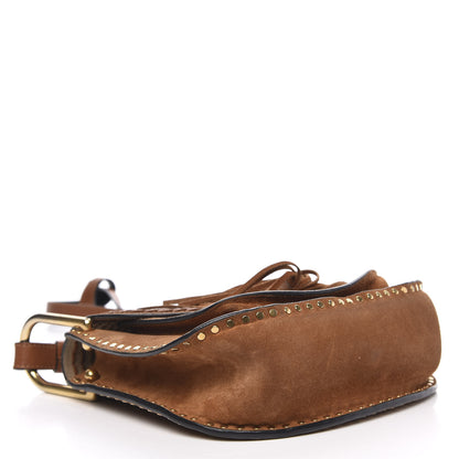 Chloe Suede Calfskin Braided Mini Hudson Shoulder Bag Caramel 4 of 15