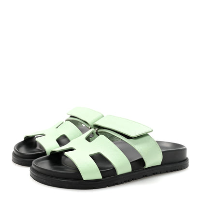 Hermes Epsom Womens Chypre Sandals 36 Vert Jade 4 of 10
