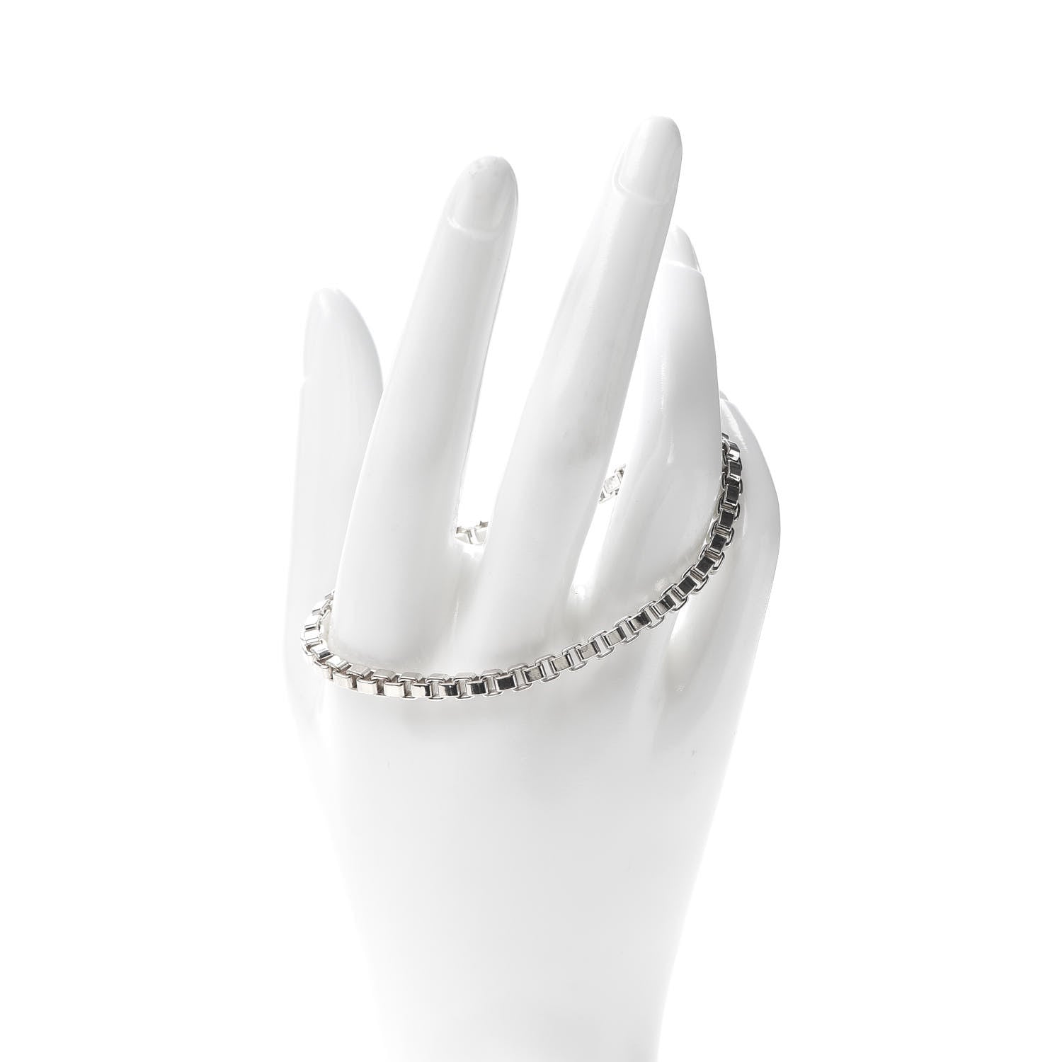 Tiffany Sterling Silver 4mm Venetian Link Bracelet 2 of 7