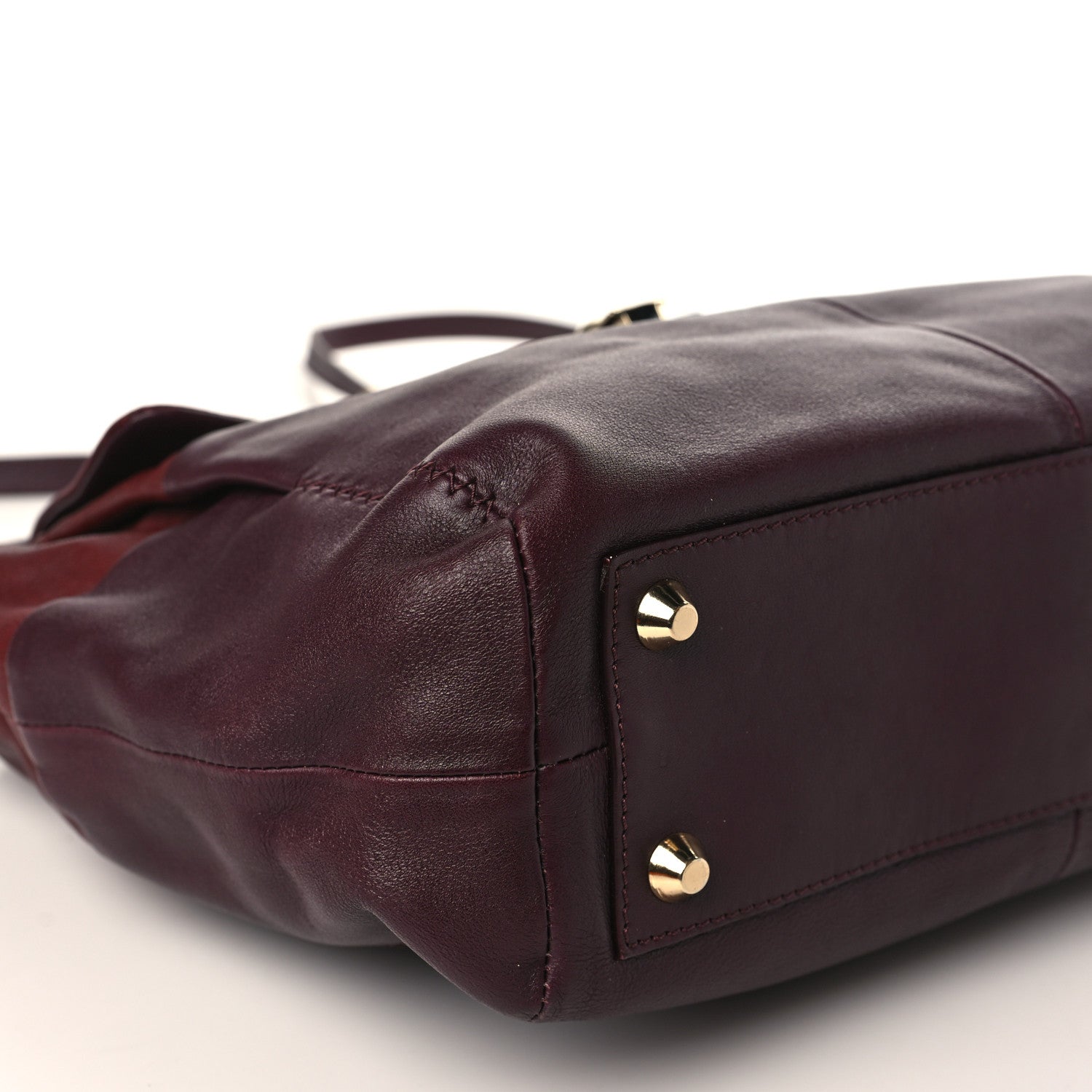 Lanvin Goatskin Medium Double Carry Burgundy Aubergine 8 of 9