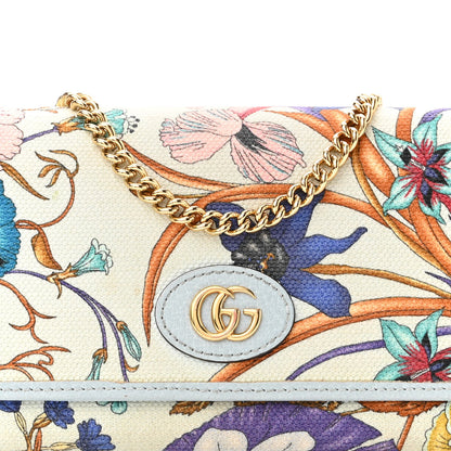 Gucci Canvas Flora Wallet On Chain Light Blue 8 of 13