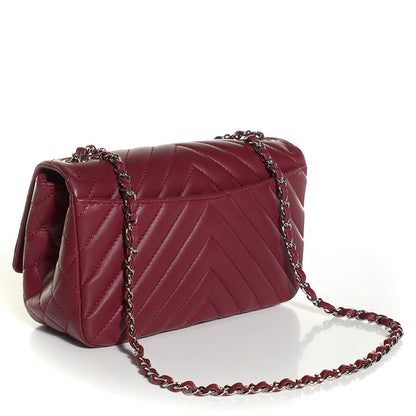 Chanel Lambskin Chevron Medium Single Flap Red 3 of 8