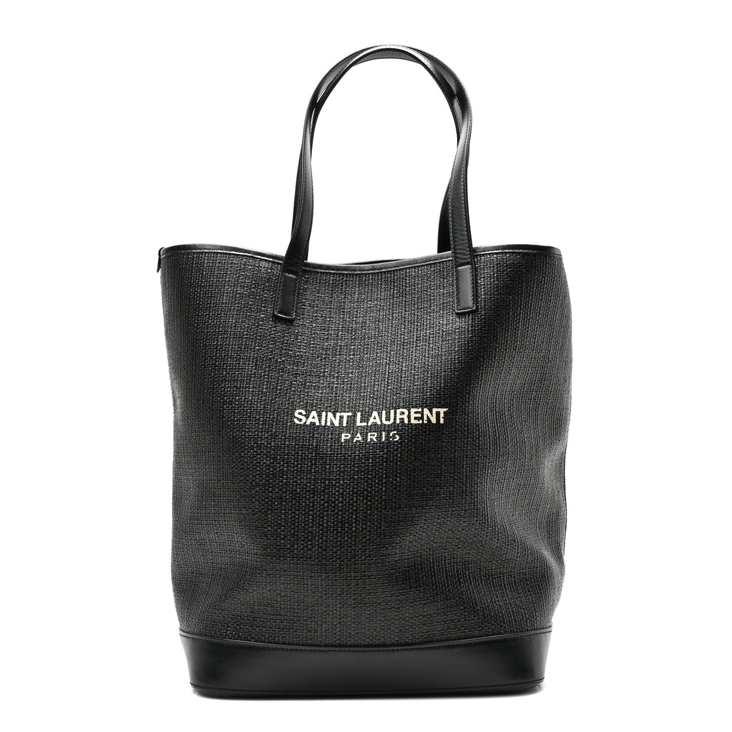 Linen Canvas Teddy Shopping Bag Black