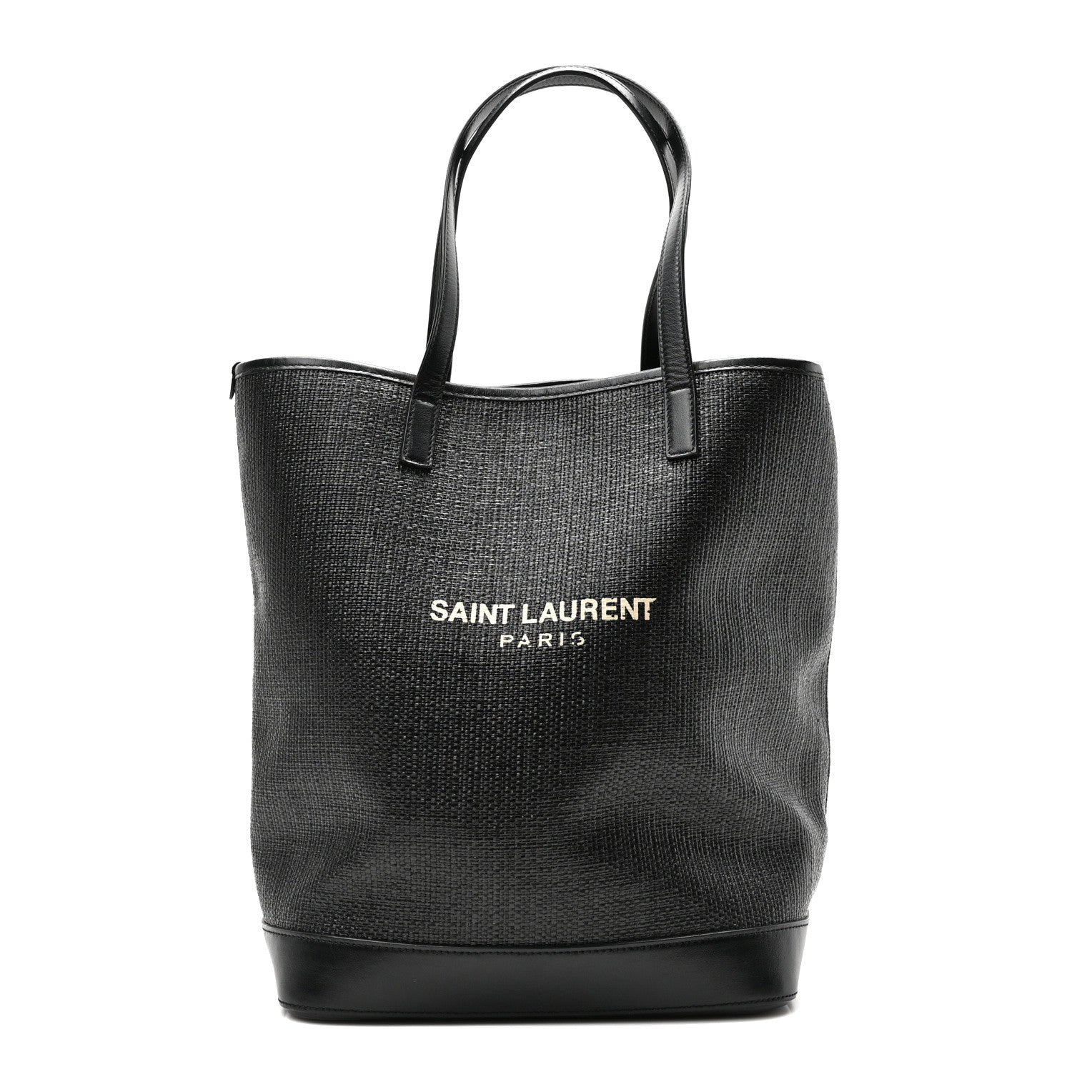 Saint Laurent Linen Canvas Teddy Shopping Bag Black 1 of 9