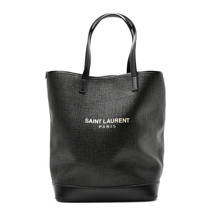 Saint Laurent Linen Canvas Teddy Shopping Bag Black 1 of 9
