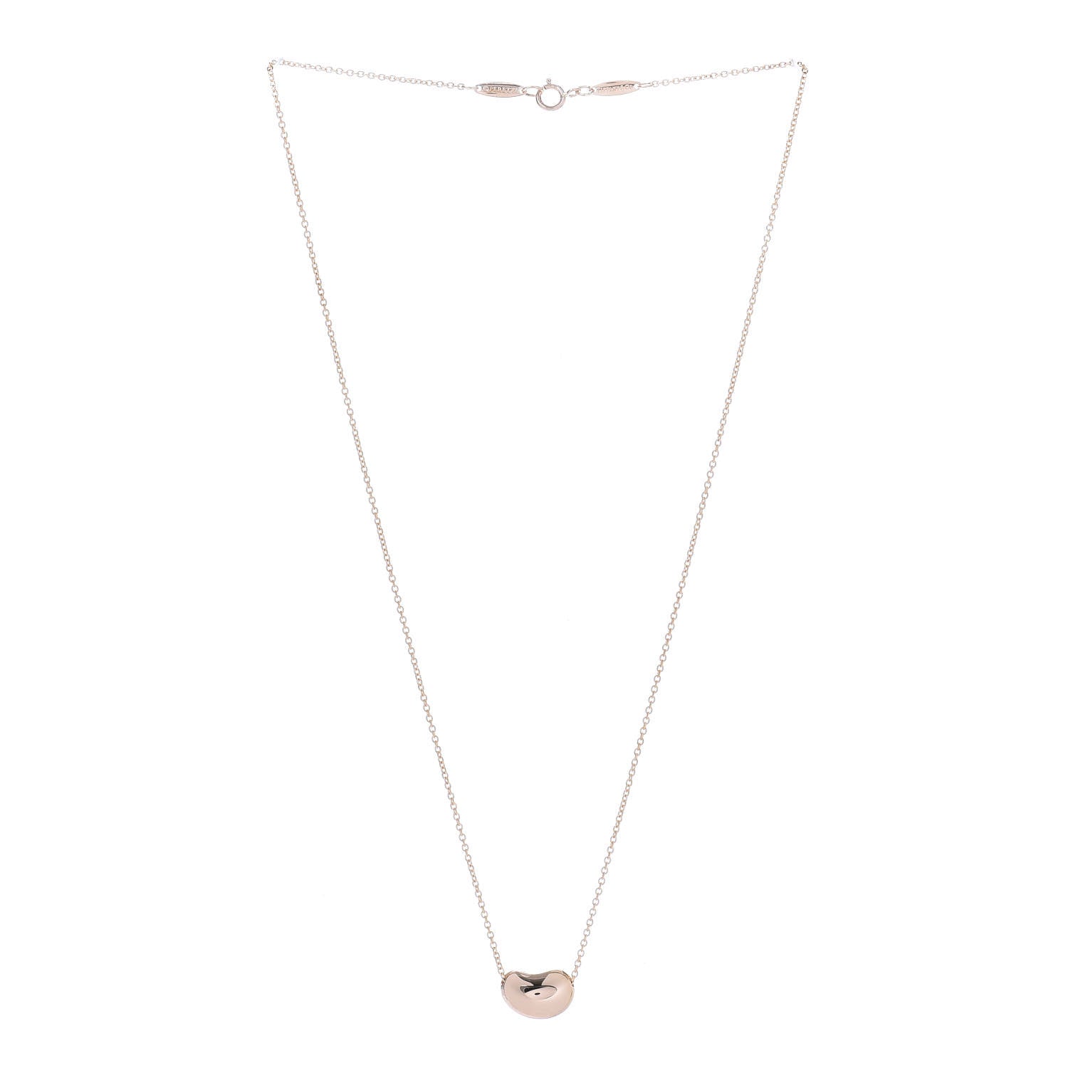 Tiffany 18K Rose Gold 12mm Elsa Peretti Bean Pendant Necklace 3 of 7