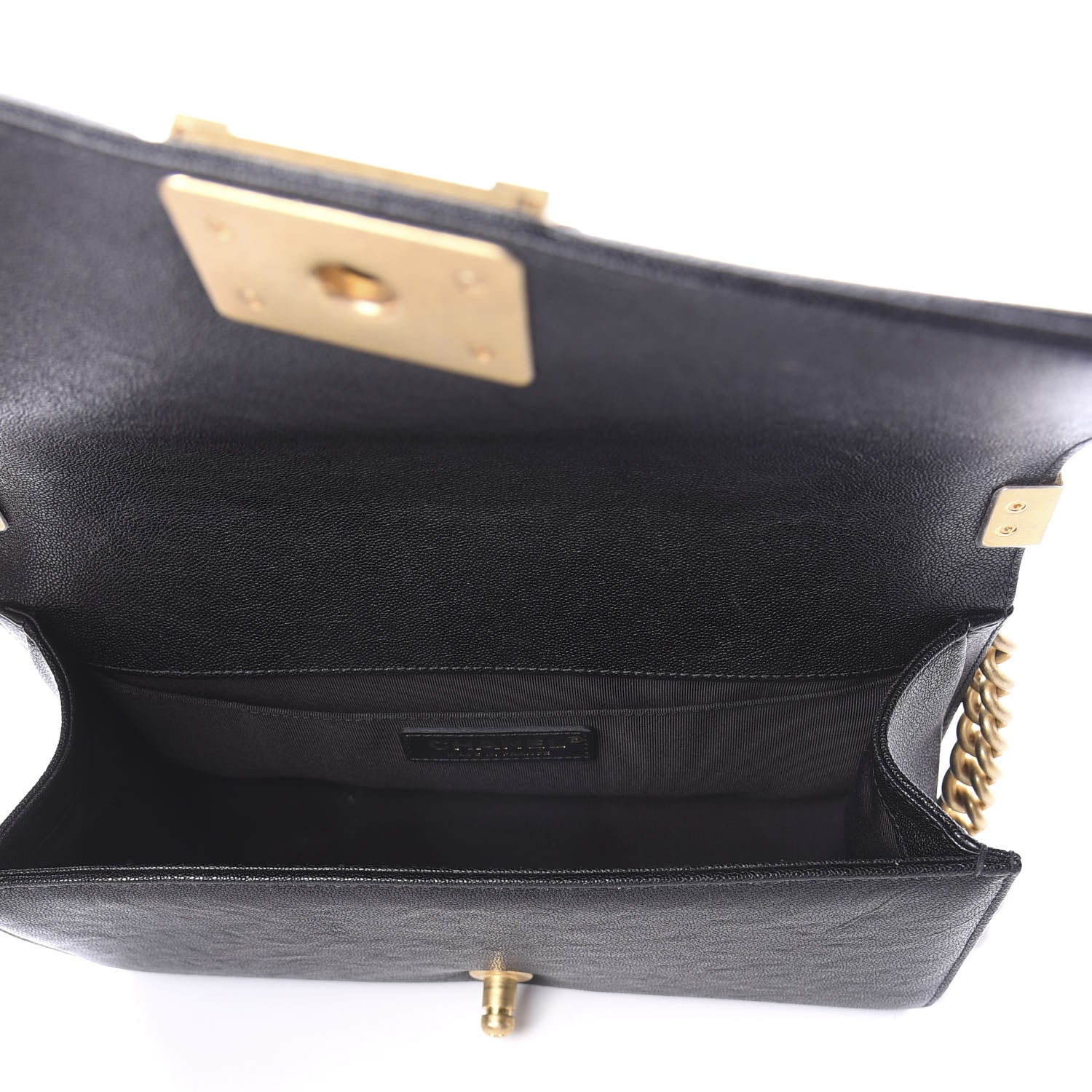 Chanel Caviar Chevron Quilted Medium Boy Flap Black 5 of 9