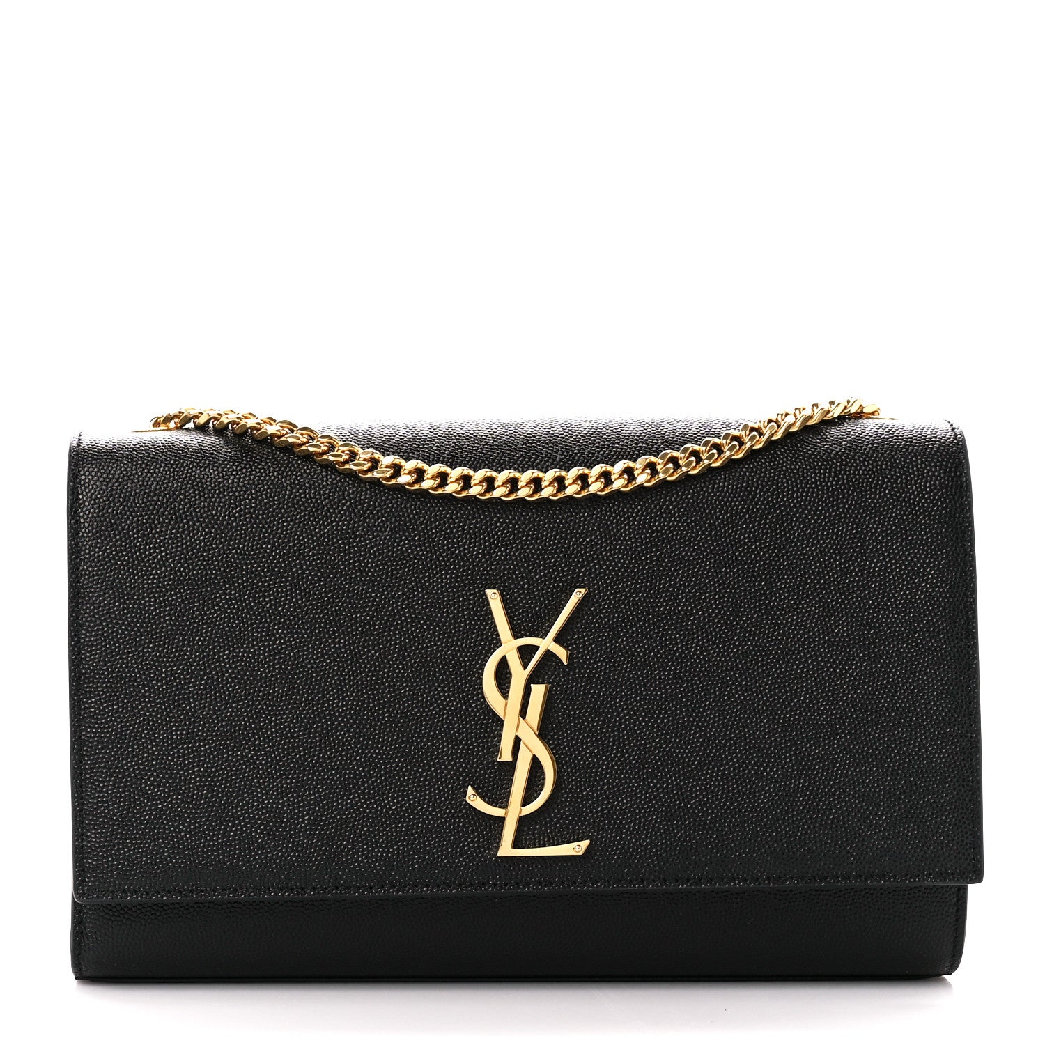 Saint Laurent Grain De Poudre Medium Classic Monogram Kate Satchel Black 1 of 12