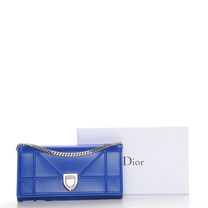 Christian Dior Lambskin Diorama Croisiere Chain Wallet Blue 8 of 8