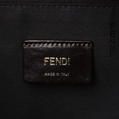 Fendi X FILA Glazed Fabric Vitello Century FF 1974 Mania Pouch Pocket Backpack Mogano Panna Blueberry 6 of 10