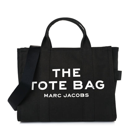 Marc Jacobs Cotton Canvas Medium The Traveler Tote Bag Black 1 of 9