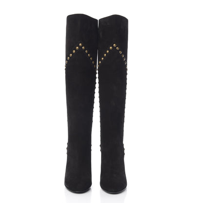 Saint Laurent Suede Otterproof Light Studded Grace 105 Boots 39 Black 2 of 8