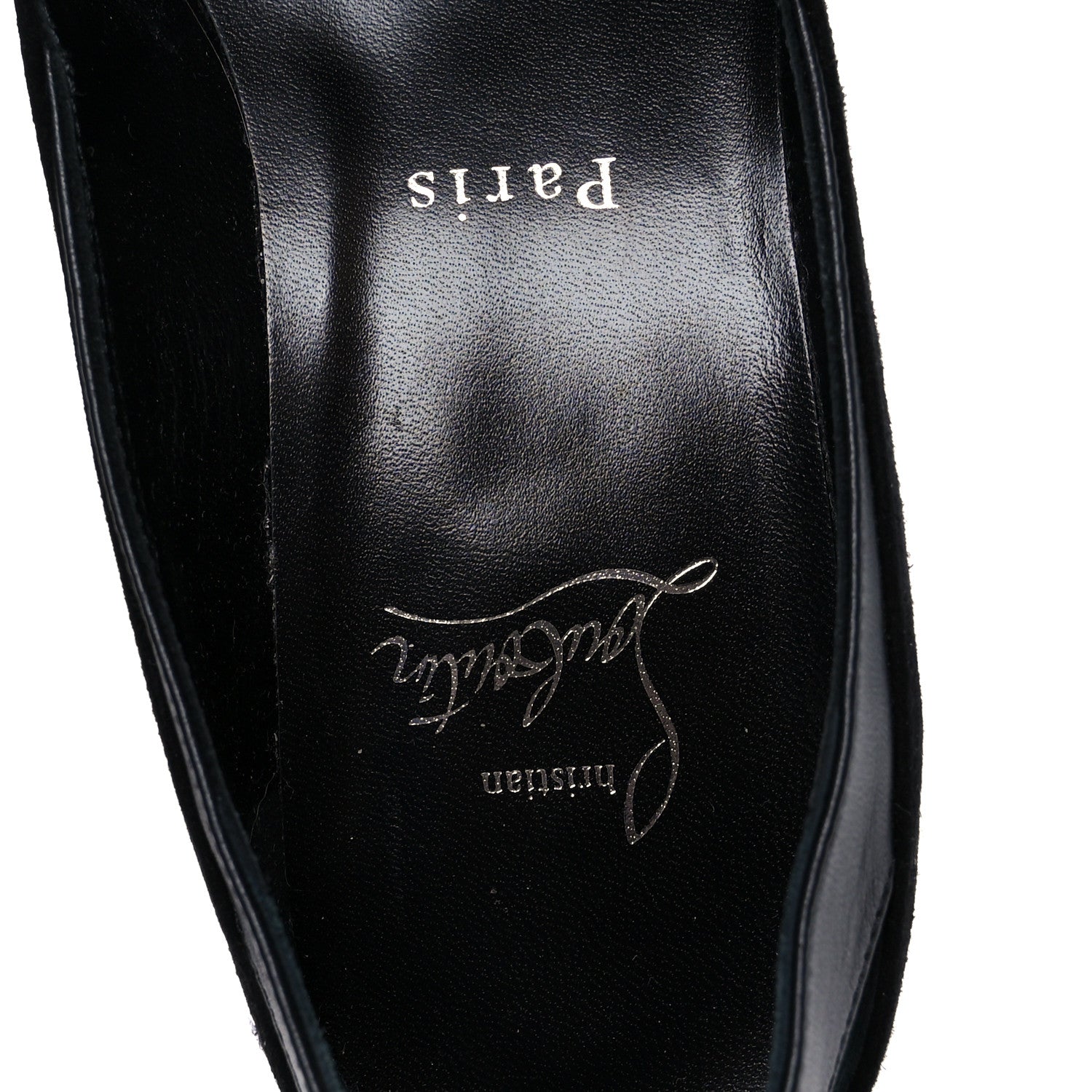 Christian Louboutin Suede Calfskin Miss Duvette 55mm Cap Toe Pumps 37.5 Black 7 of 9