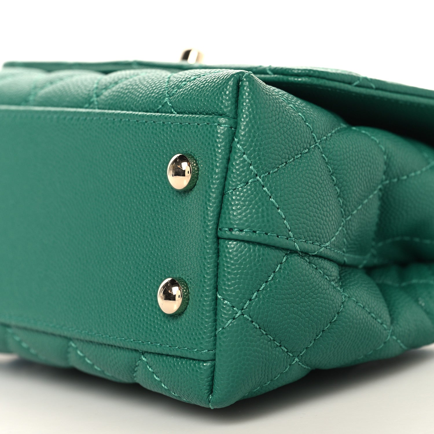 Chanel Caviar Quilted Extra Mini Coco Handle Flap Green 10 of 10