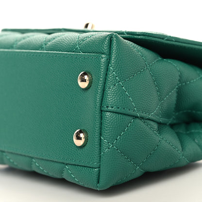 Chanel Caviar Quilted Extra Mini Coco Handle Flap Green 10 of 10