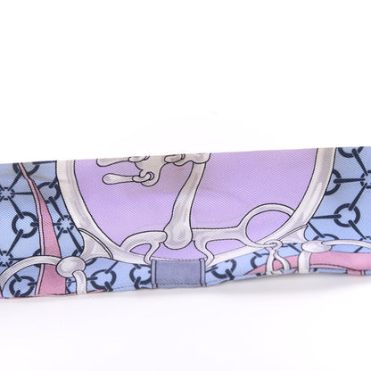 Hermes Silk La Promenade Du Matin Twilly Mauve Ciel Gris 5 of 6