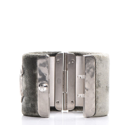 Chanel Velvet CC Cuff Silver Grey 4 of 10