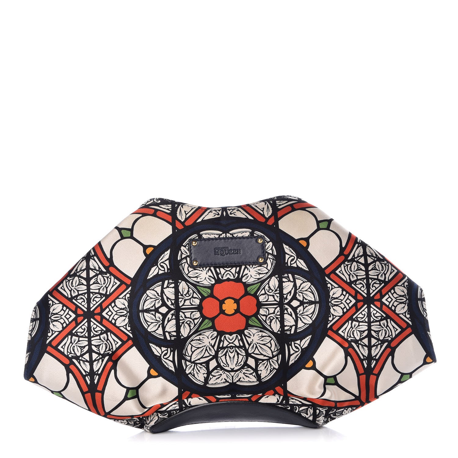 Alexander McQueen Silk Stained Glass De Manta Clutch White 1 of 12