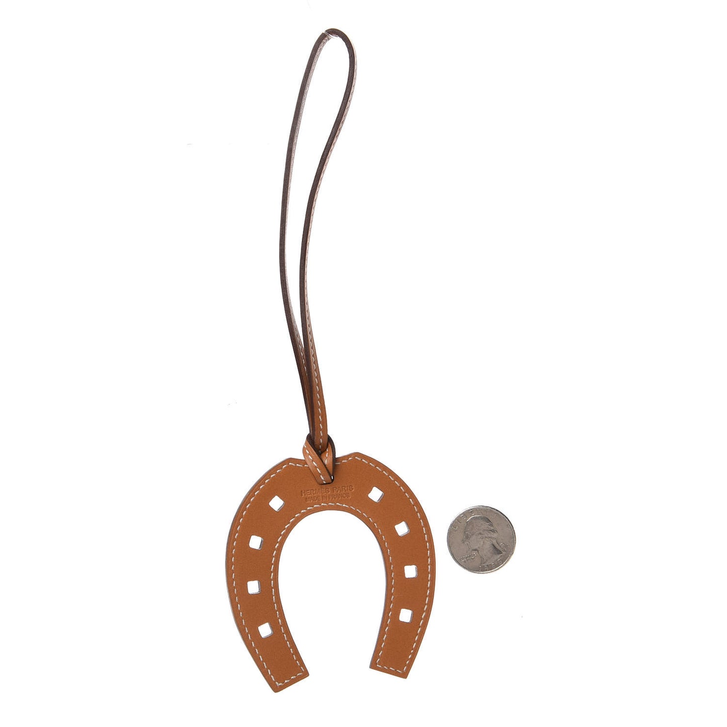 Barenia Paddock Horseshoe Bag Charm Fauve