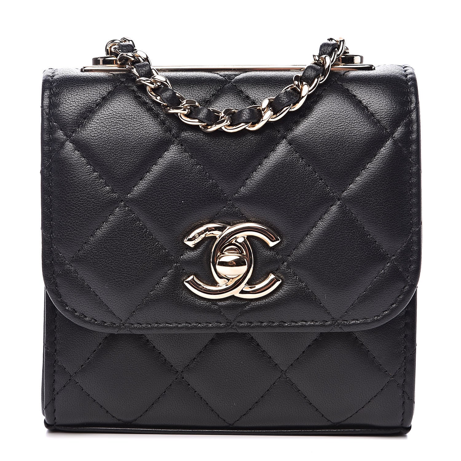Chanel Lambskin Quilted Mini Trendy CC Chain Wallet Black 1 of 10