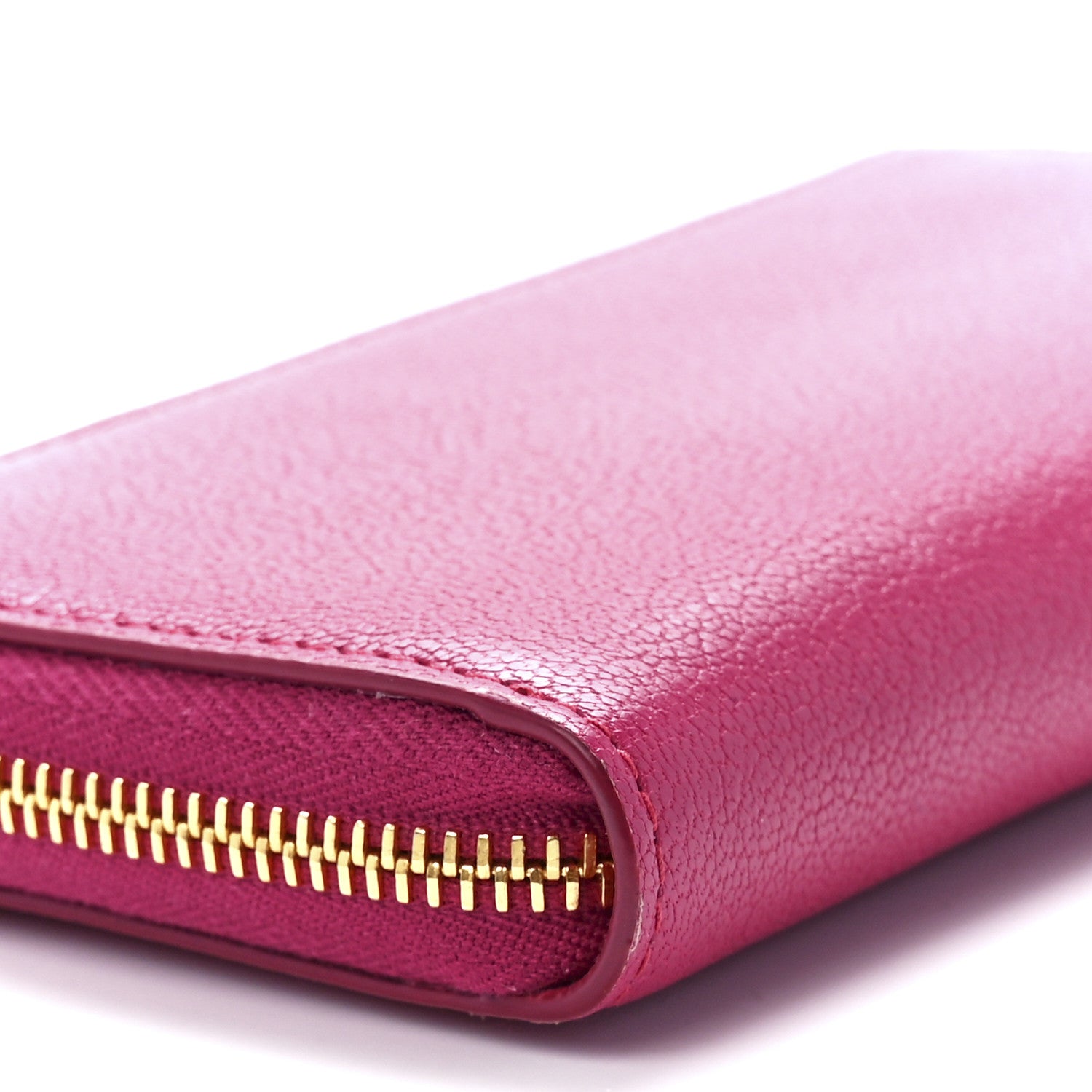 Miu Miu Goatskin Madras Zip Compact Wallet Pink 9 of 11