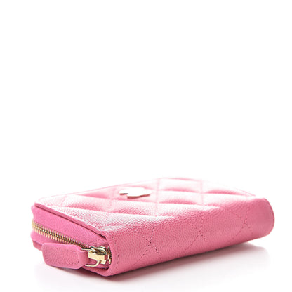 Chanel Caviar Quilted Zip Coin Purse Pink 4 of 8