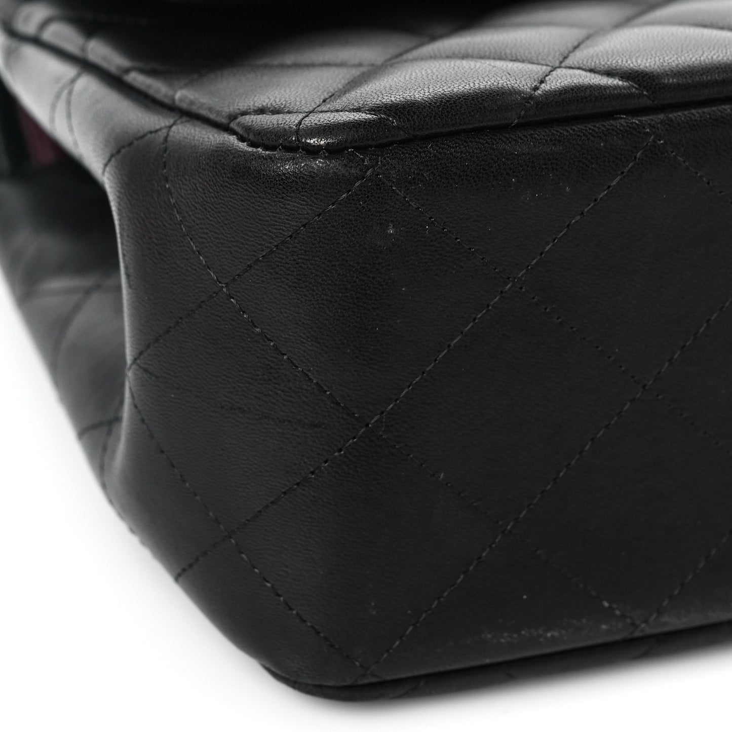Lambskin Quilted Jumbo Double Flap Black