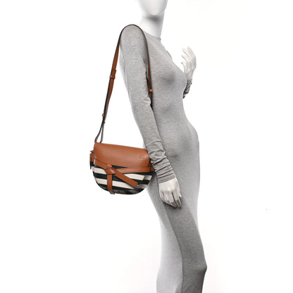 Loewe Calfskin Marine Stripe Small Gate Crossbody Bag Tan 2 of 17