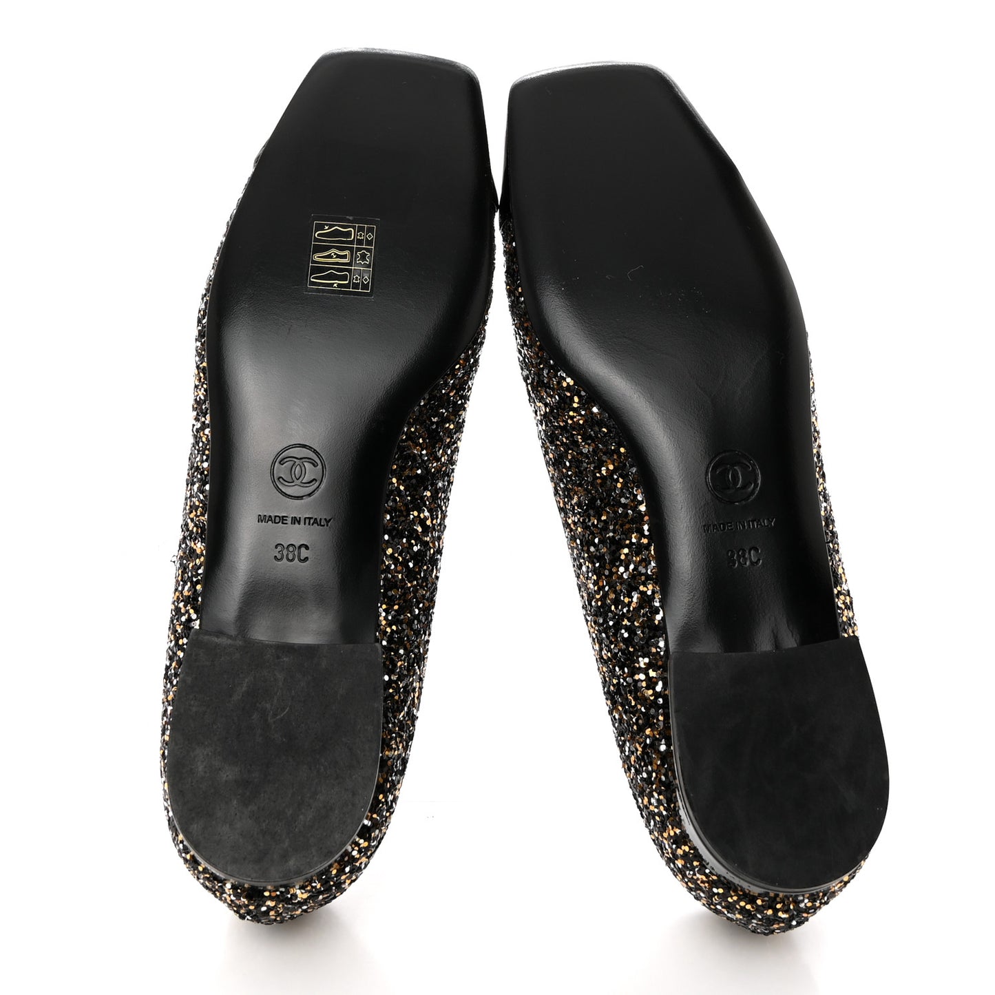 Glitter Fabric Patent Calfskin Mocassin Loafers 38 Black Bronze