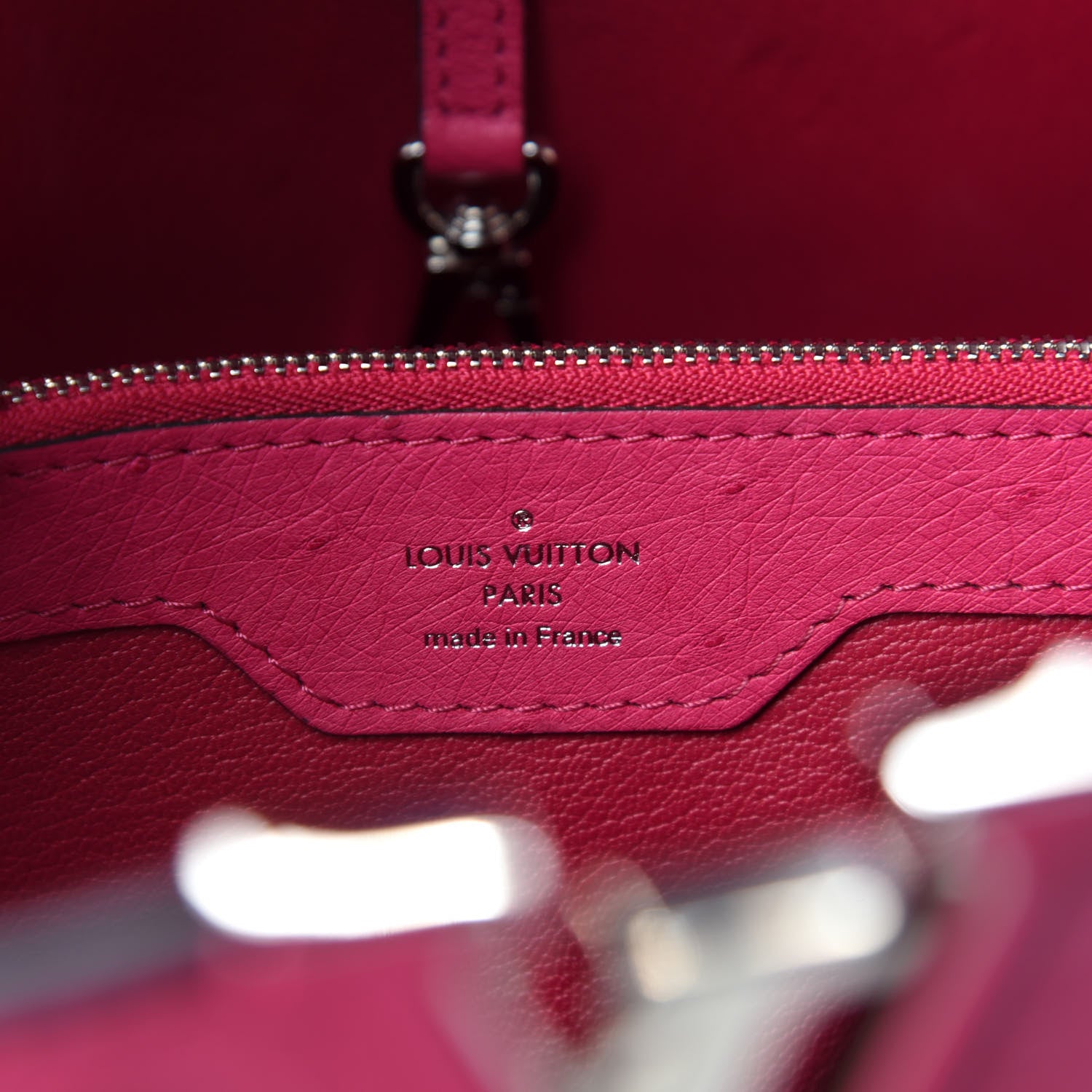 Louis Vuitton Ostrich Capucines MM Currant 9 of 11