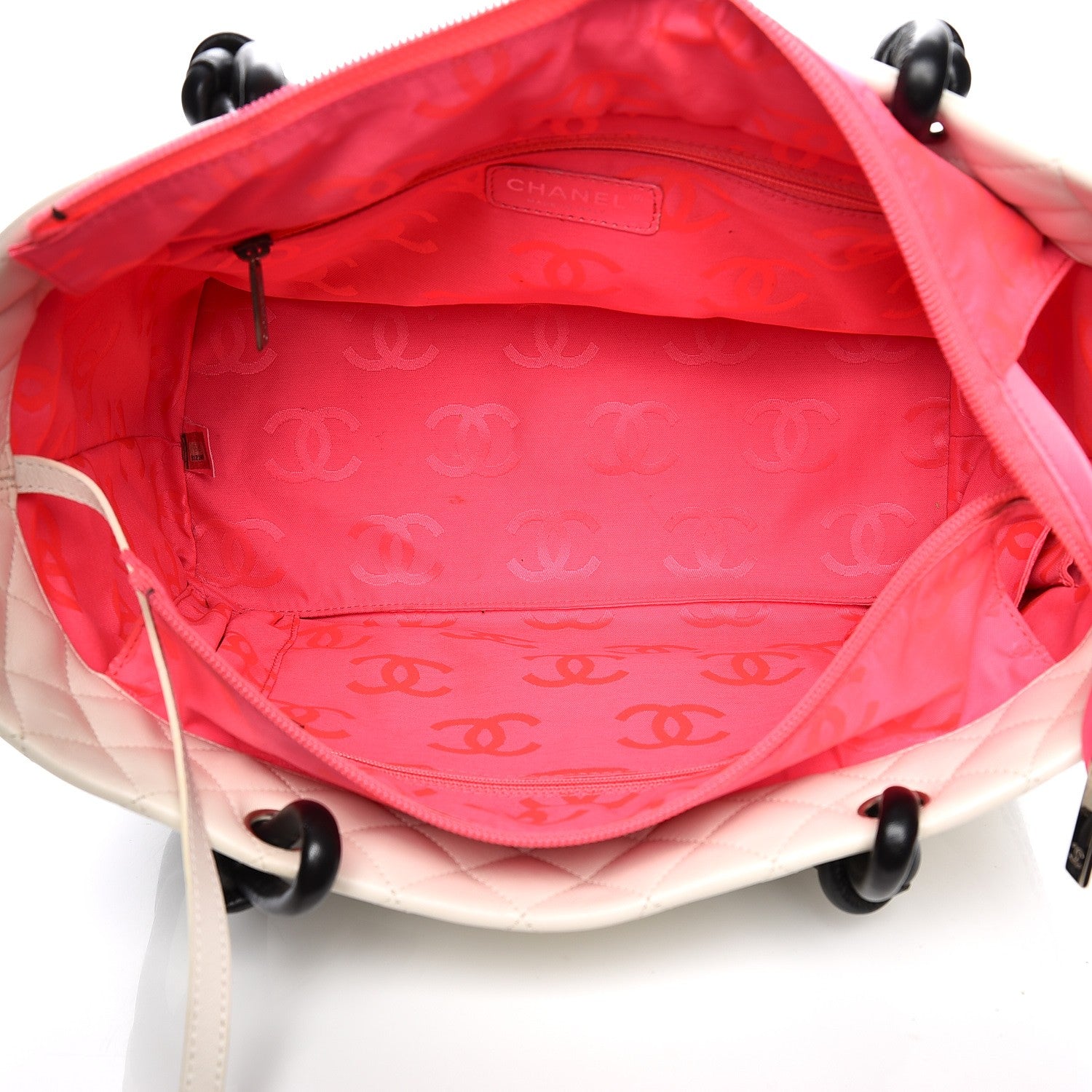 Chanel Calfskin Quilted Large Cambon Tote White Black 5 of 9