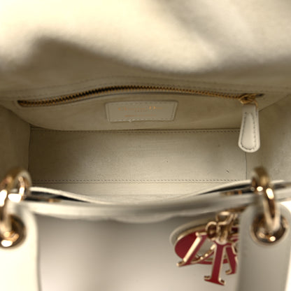 Christian Dior Lambskin Cannage Dioramour Heart Small Lady Dior White Red 5 of 10