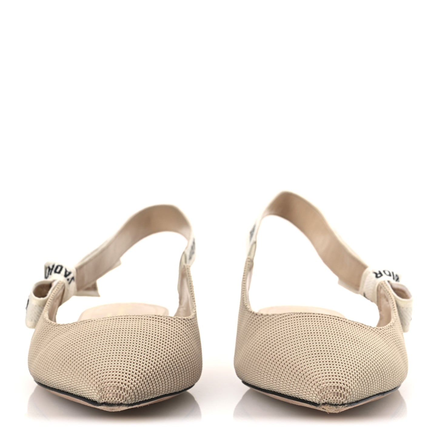 Technical Canvas Ribbon J'Adior Slingback Ballet Flats 38.5 Powder Nude