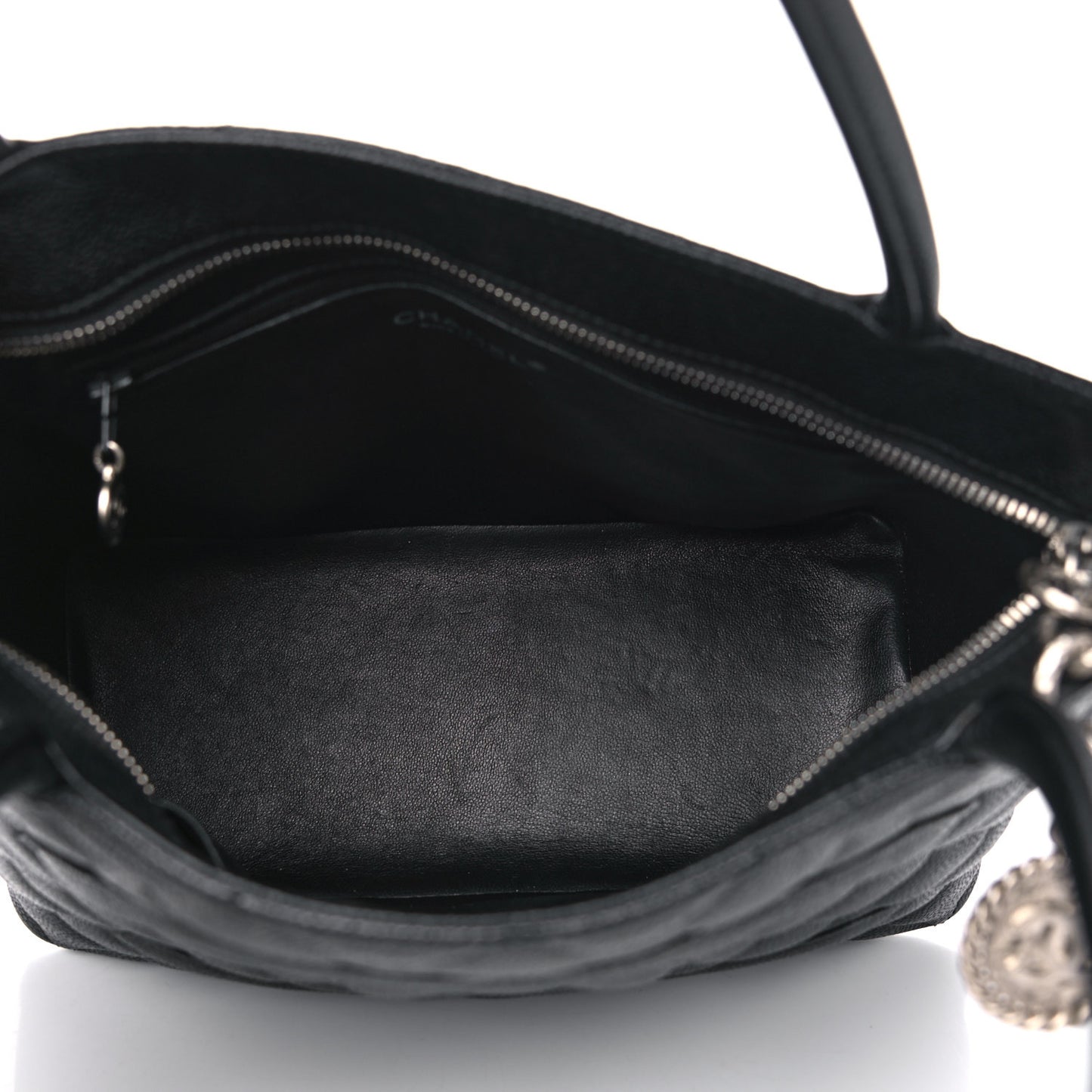 Caviar Quilted Medallion Tote Black