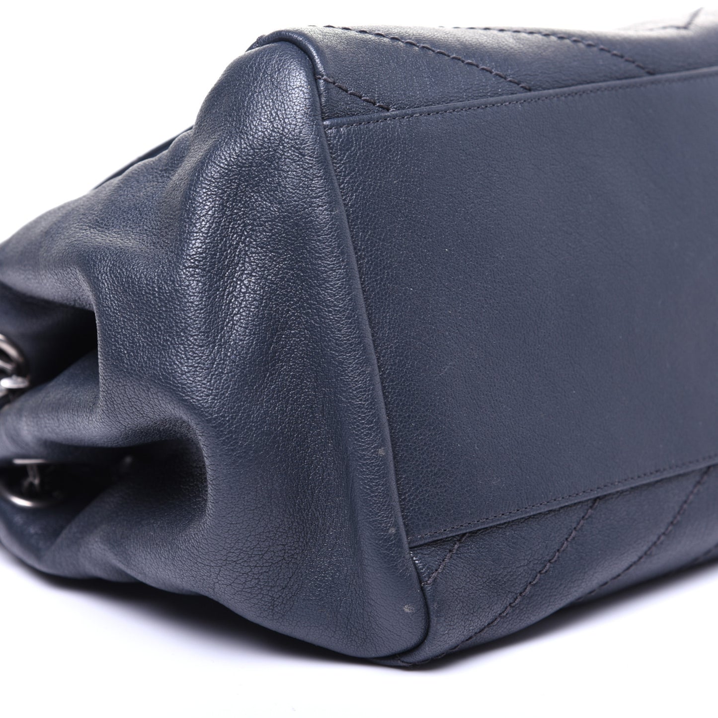 Vintage Lambskin Chevron Monogram Medium Nolita Dark Smog