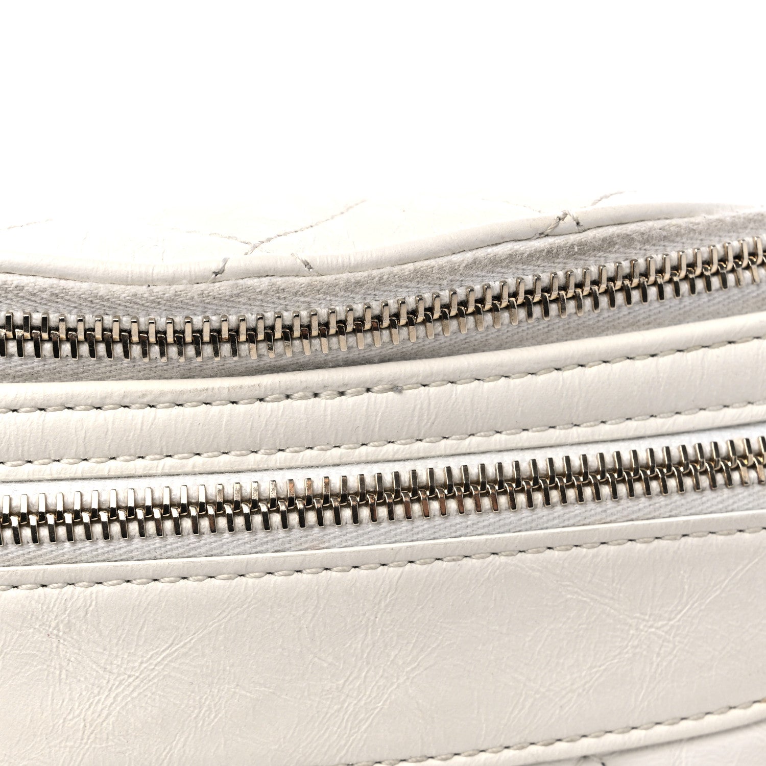 Chanel Aged Calfskin Quilted Waist Belt Bag White 12 of 15