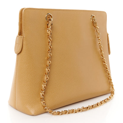 Chanel Caviar Shoulder Bag Beige 3 of 10