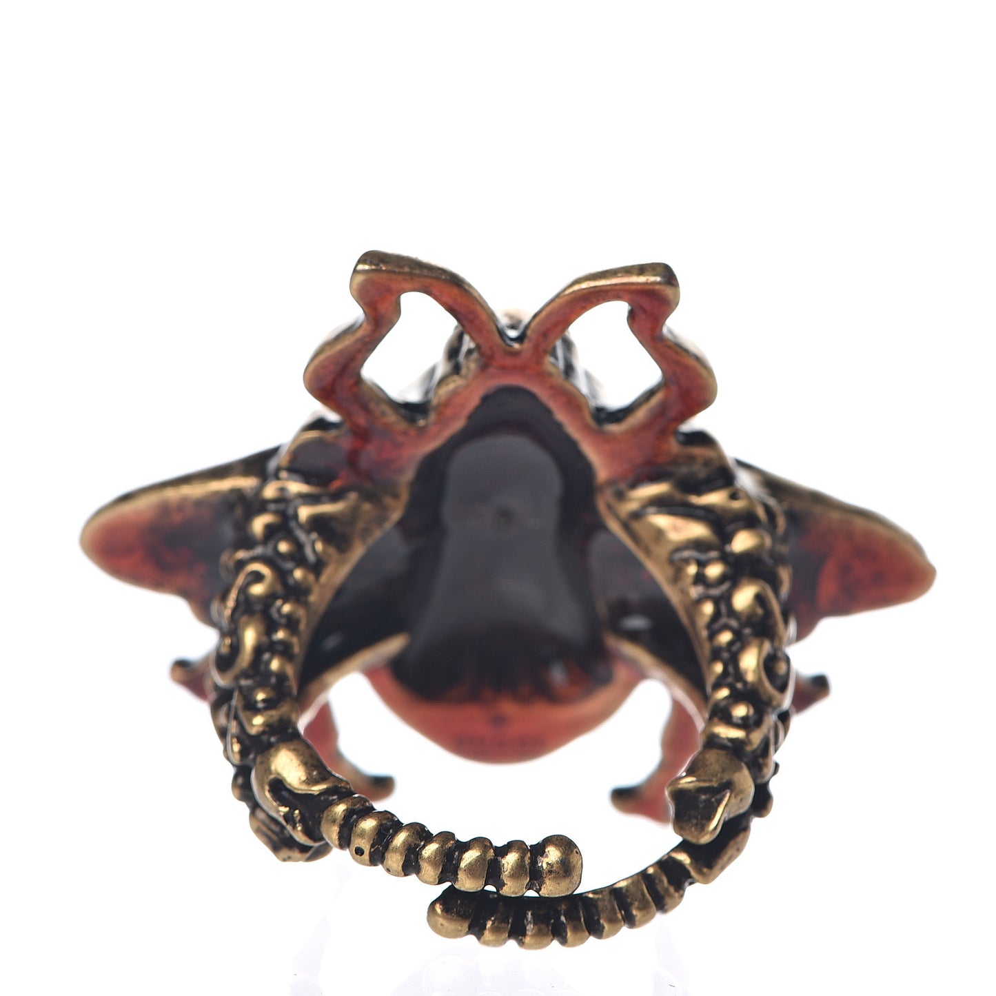 Metal Enamel Bee Ring M Aged Gold