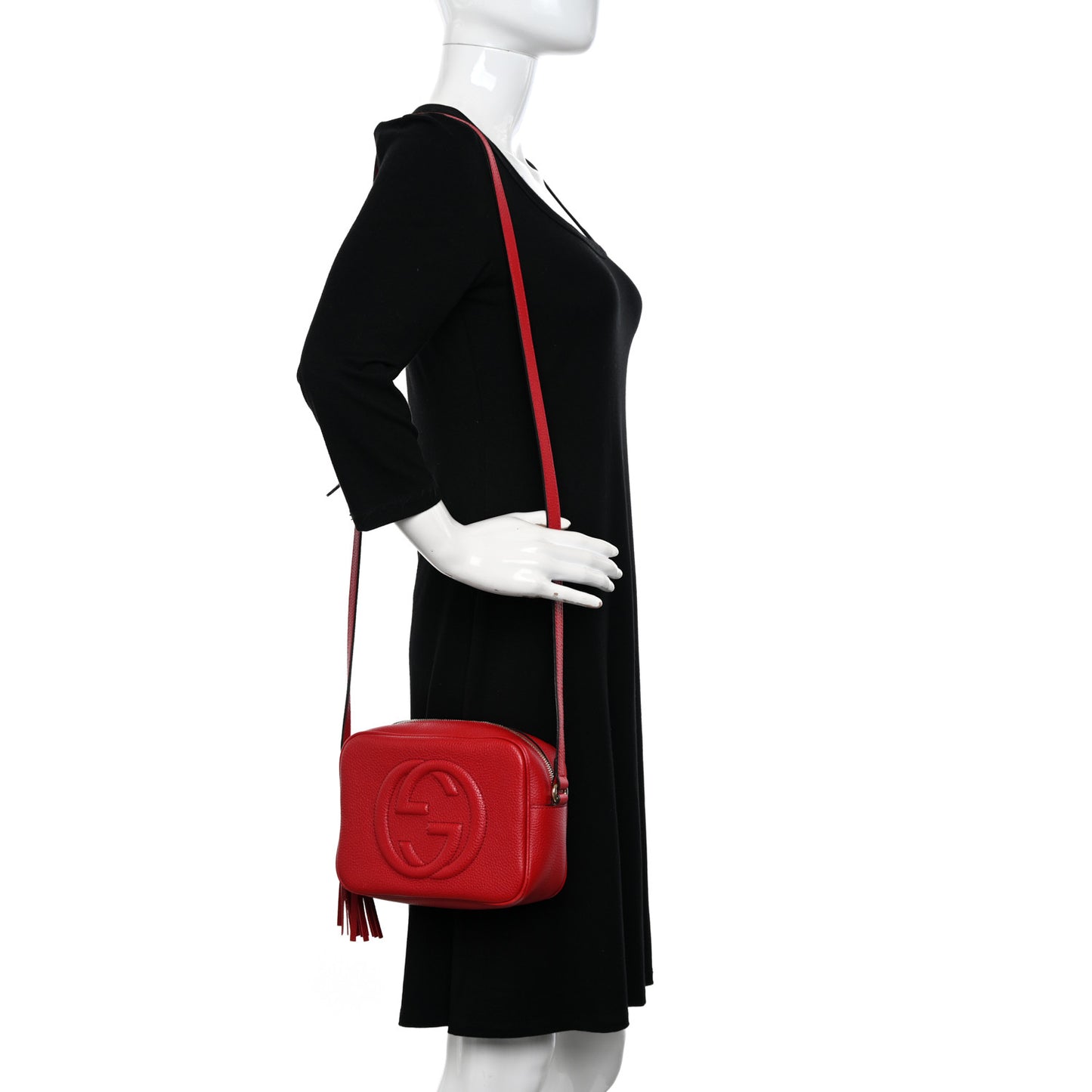 Pebbled Calfskin Small Soho Disco Bag Tabasco Red