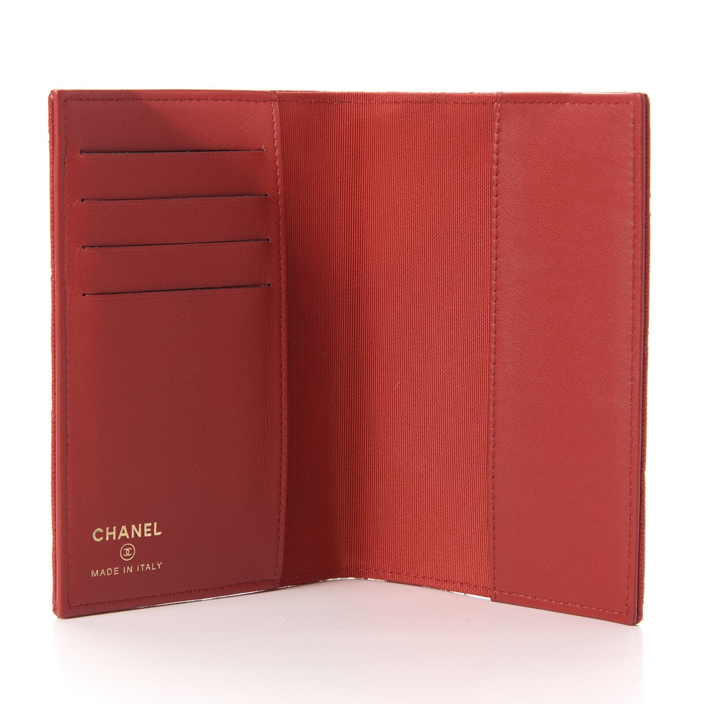 Caviar Quilted Passport Holder Red
