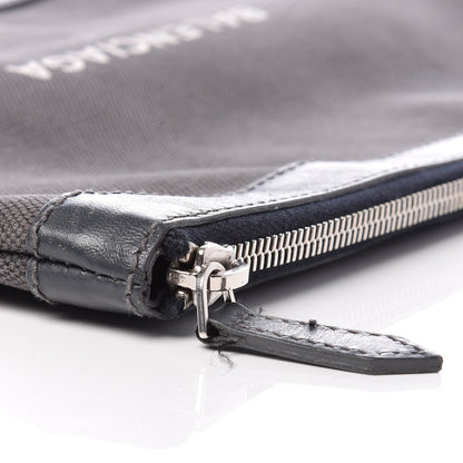 Balenciaga Cotton Canvas Calfskin Logo Clutch Ombre Grey Gradient 10 of 12