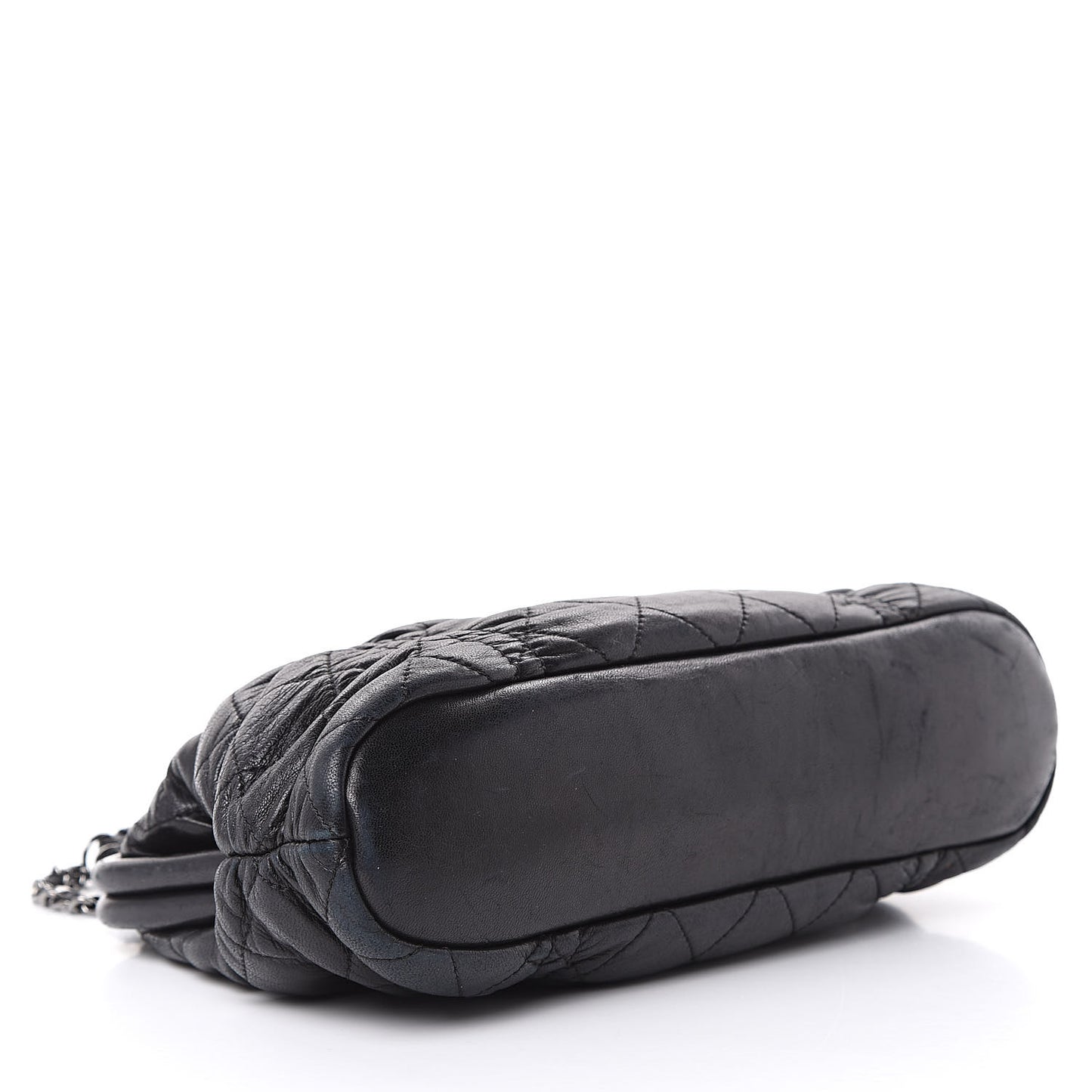 Lambskin Quilted Sharpei Frame Tote Black