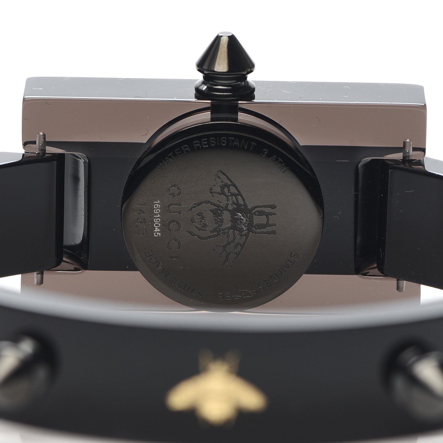 Gucci Stainless Steel Plexiglass 24mm Vintage Web Quartz Watch Black 5 of 8